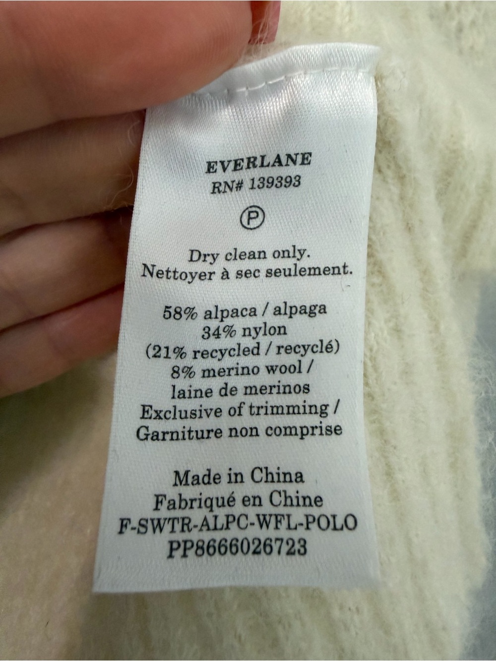 Everlane Alpaca-Blend Polo Sweater, Cream, Size - Picture 4 of 8